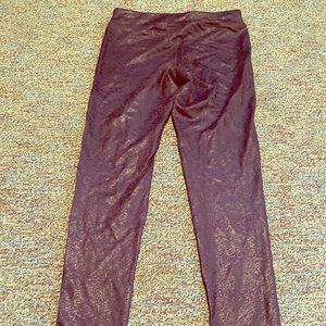 Purple textured workout leggings